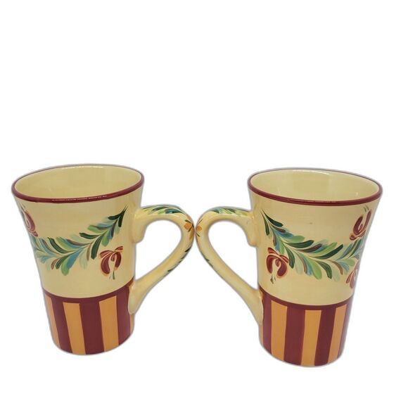 Gail Pittman Southern Living Siena Garland Set Of 2 Coffee Mugs GUC - Picture 1 of 7